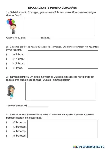 Probleminhas de matemática