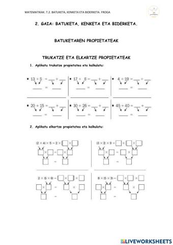 BATUKETA KENKETA ETA BIDERKETA
