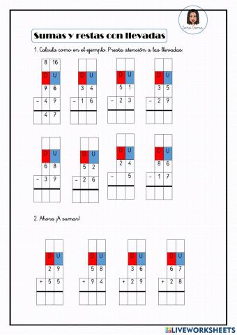 Sumas y restas con llevadas