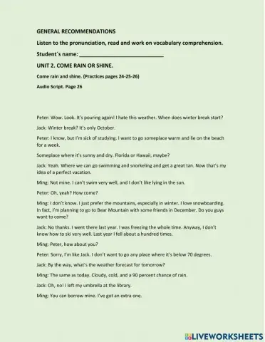 Listen come rain or shine