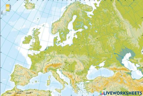 Mapa físic de Europa