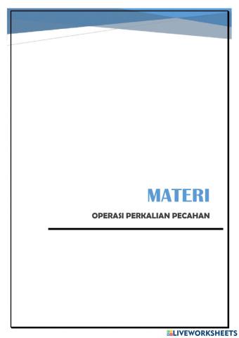 Materi operasi perkalian pecahan