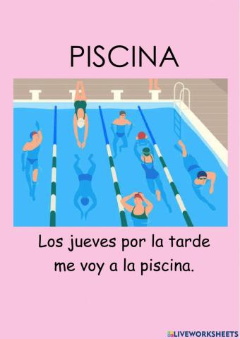 Primera letra. piscina