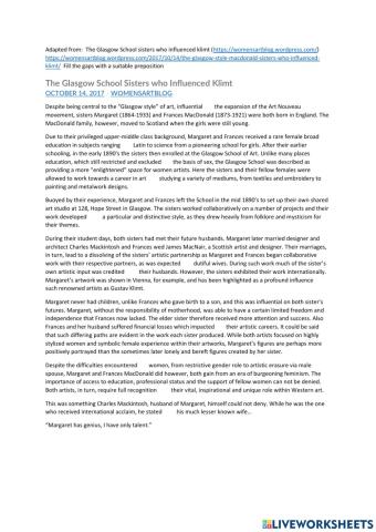 The Glasgow School Sisters who influenced Klimt