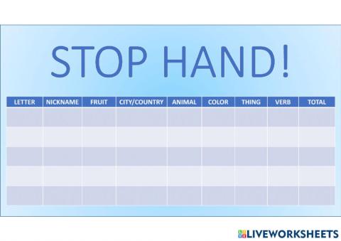 Stop hand