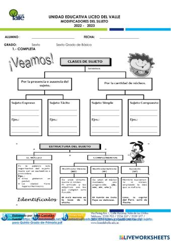 Modificadores del sujeto