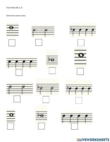 Flute Notes Bb, C, D