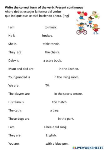 5º complete verb ing