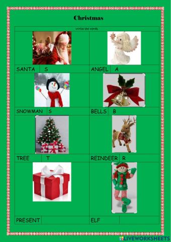 Christmas vocabulary