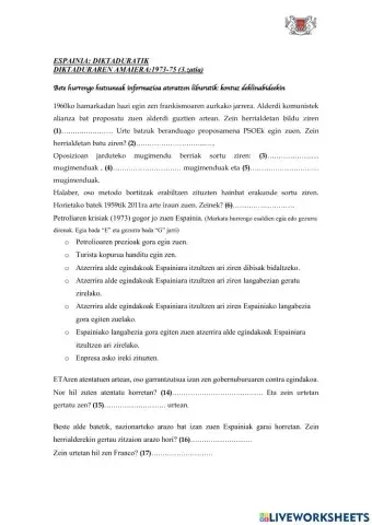 Espainia diktadura 3,4 eta 5