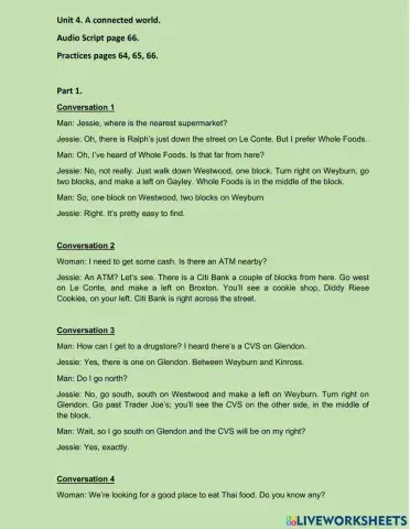 Asking and giving for directions