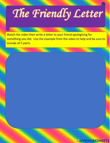 The Friendly Letter Video