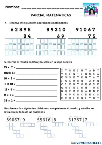 Líneas, multiplicación y división