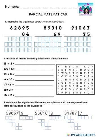 Líneas, multiplicación y división