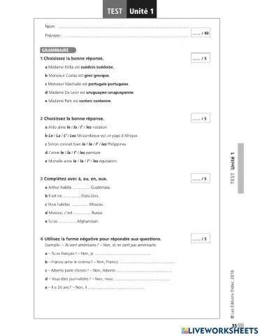 Test nationalite-chiffre-conjugaison-negation
