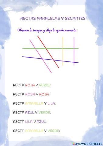 Rectas paralelas y secantes