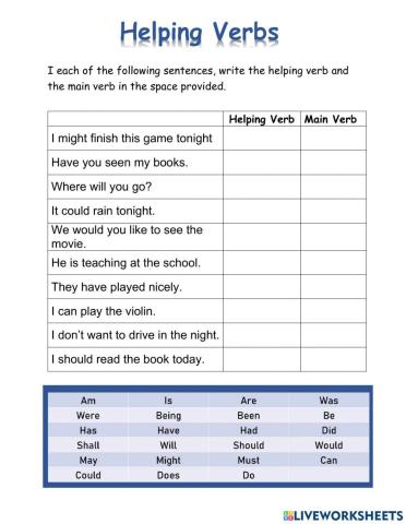 Helping Verb