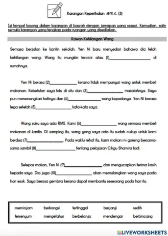 Karangan isi tempat kosong