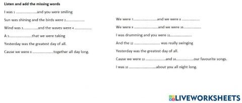 Past continuous song