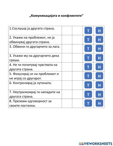 „Комуникацијата и конфликтите“