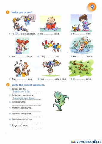 Idict 1 - Unit 9- Lesson 8 - Can or can't