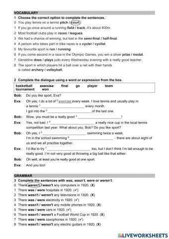 WW 1 Unit 6 language test