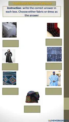 Traditional fabrics and dresses