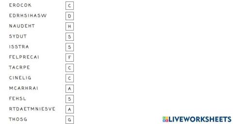 Haunted house words unscramble