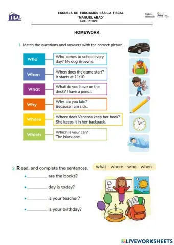 English - wh questions