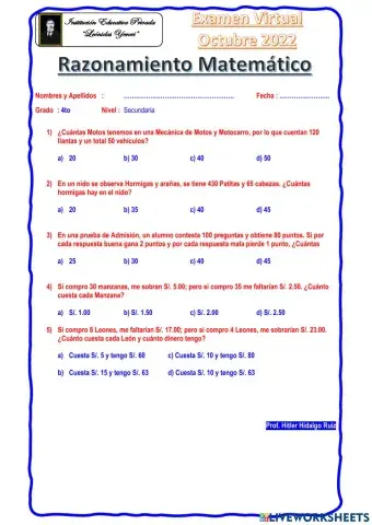 Raz Matemática 4to Sec