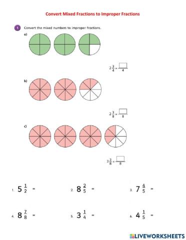 Mixed to improper fraction