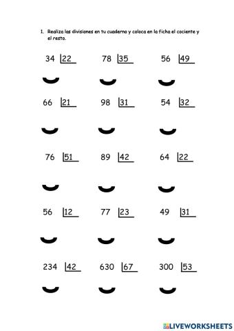 Iniciación División de dos cifras