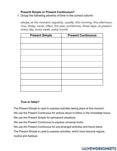 Present Simple and Present Continous