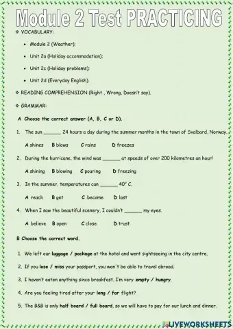 RO4 Module 2 practice test