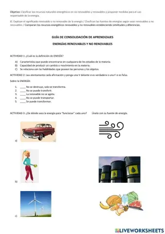 Energías renovables y no renovables