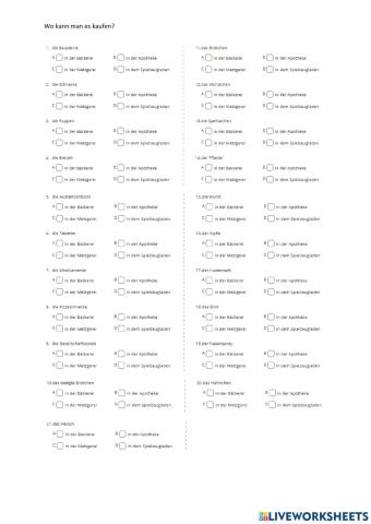 Wortschatz - Einkaufen