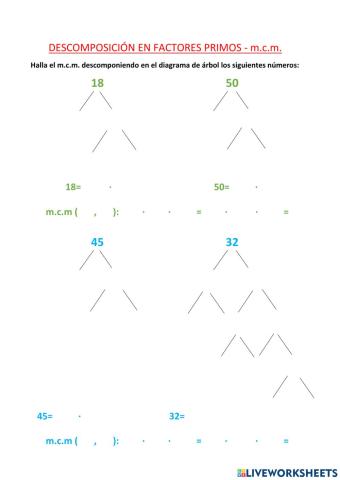 Mínimo común múltiplo