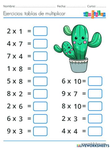 Tablas de multiplicar