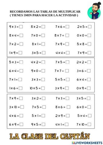 3º repaso tablas de multiplicar