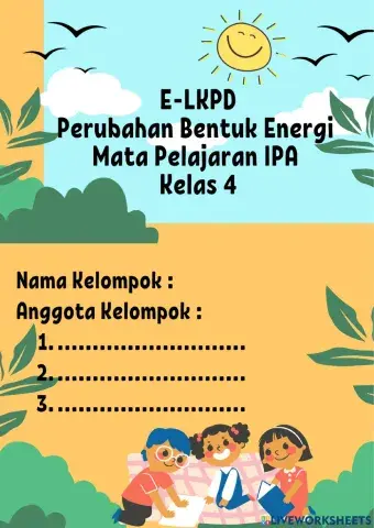 E-LKPD Materi Perubahan Bentuk Energi Kelas 4