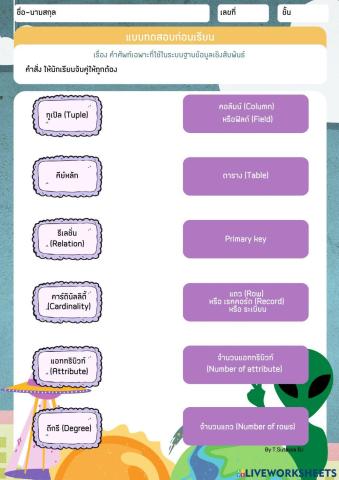 แบบทดสอบก่อนเรียน