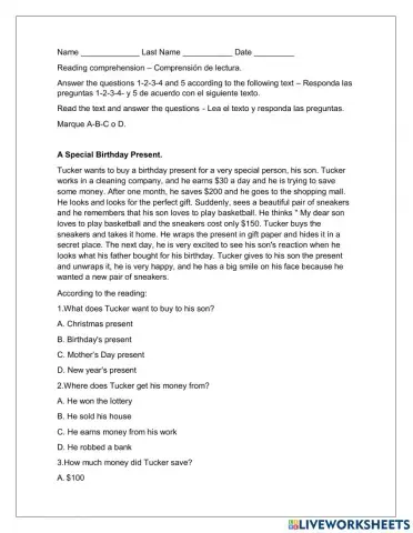 Assessment number one