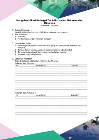 LKPD Zat Aditif Makanan