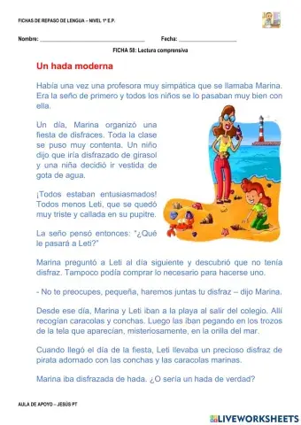 Ficha Lengua 58-1EP-Lectura comprensiva