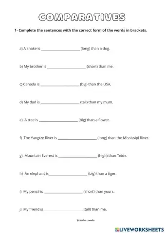 5º U2: Comparatives