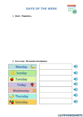 Days of the week