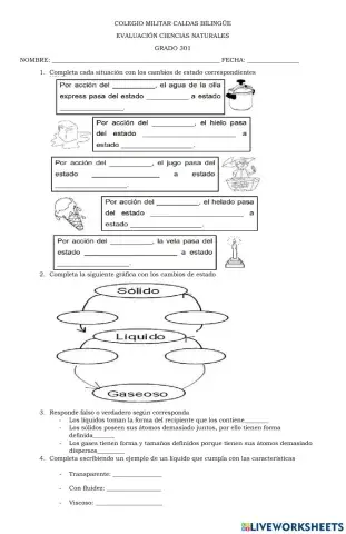 Evaluación cambios de estado