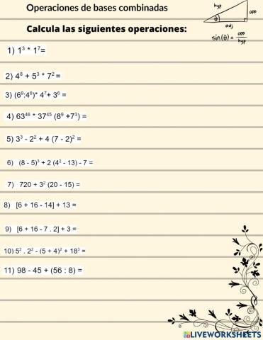 Operaciones con potencias