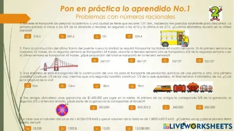Problemas con números racionales