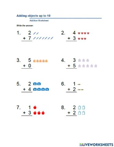 Additions 1 Digit K-1